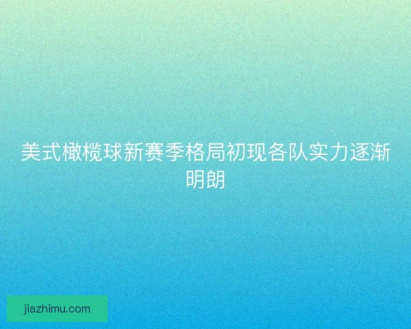 美式橄榄球新赛季格局初现各队实力逐渐明朗