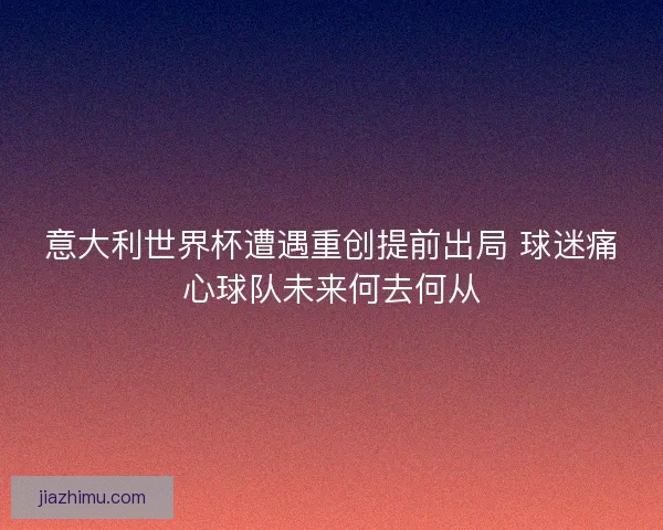 意大利世界杯遭遇重创提前出局 球迷痛心球队未来何去何从